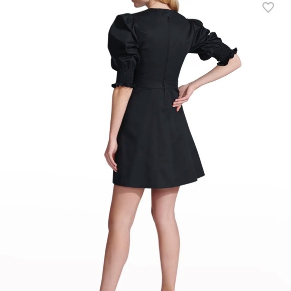 Toccin Women’s Puff Sleeve Cotton Mini Dress | Size 4 | Black (Jet) - Picture 4 of 10